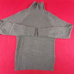 The North Face Sweater Medium Fatigue Green Mockneck Wool Blend